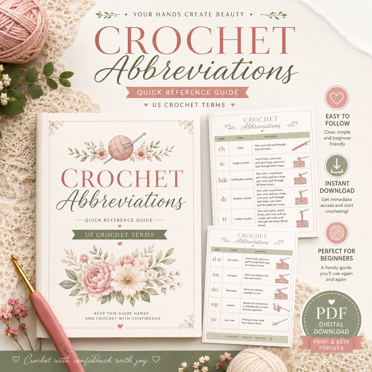 Crochet Abbreviations | PDF Download