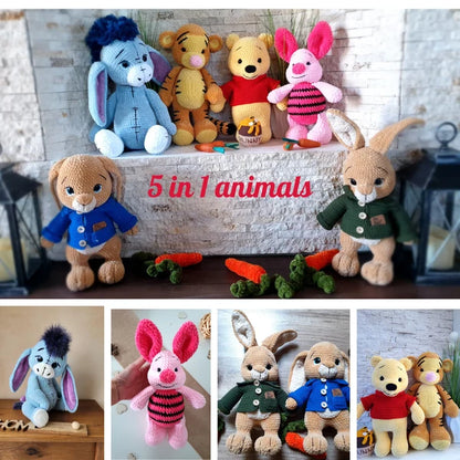 Complete Woodland Friends Amigurumi Crochet Pattern Bundle – 5 PDF Patterns