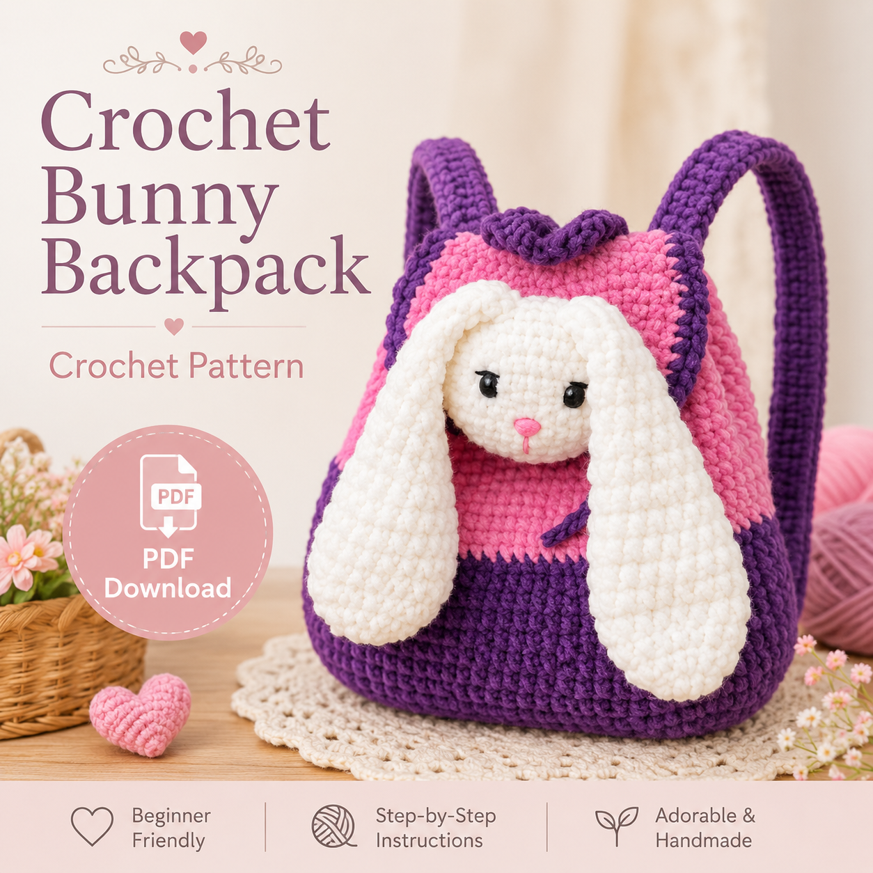Backpack Bunny Crochet Pattern