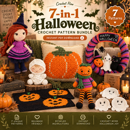 7-in-1 Halloween Crochet Pattern Bundle – Instant PDF Download