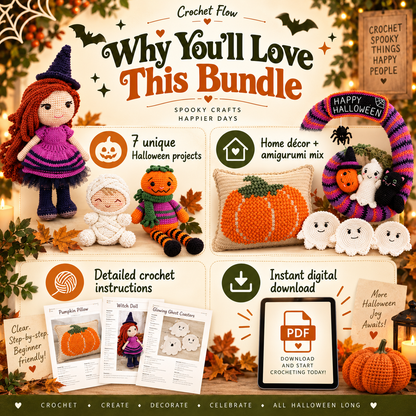 7-in-1 Halloween Crochet Pattern Bundle – Instant PDF Download