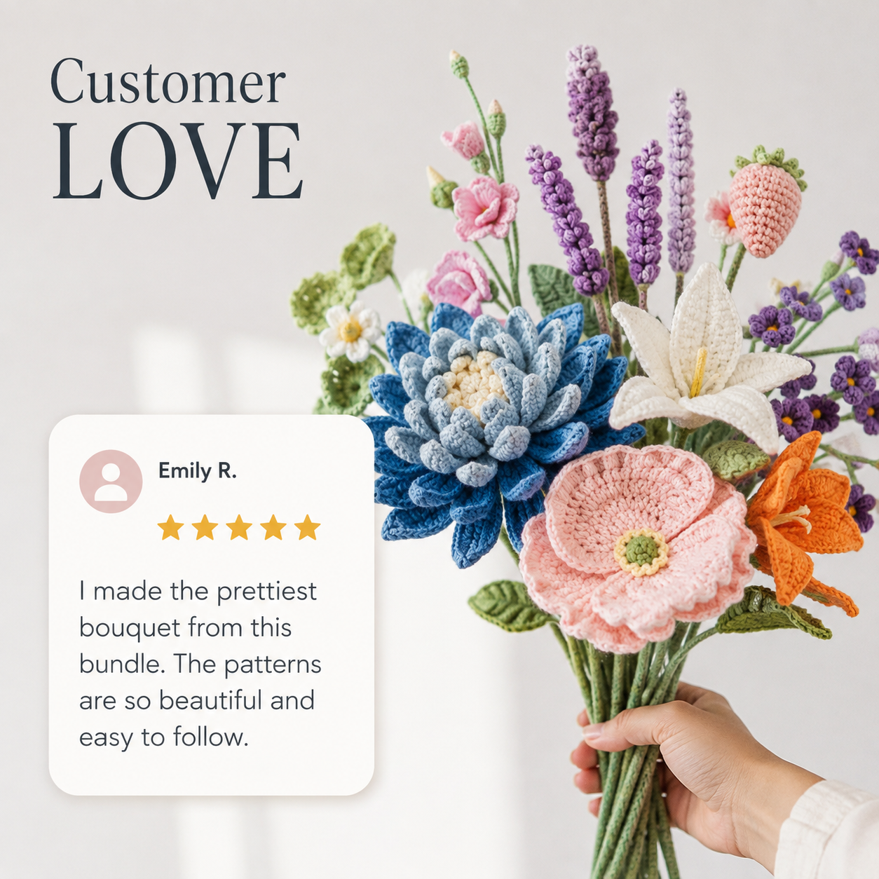 +200 flower designs crochet pattern - instant download