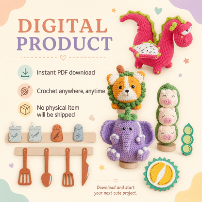 16-in-1 Crochet Toy Pattern Bundle — Instant PDF Download.
