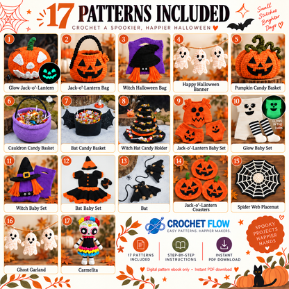 17-in-1 Halloween Crochet Pattern Bundle – Instant PDF Download