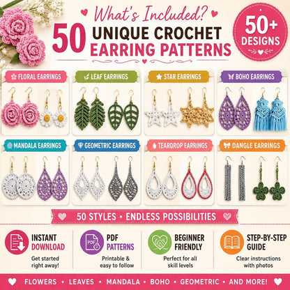 Cute Earrings Crochet Pattern | PDF Download