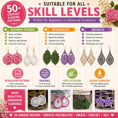 Cute Earrings Crochet Pattern | PDF Download