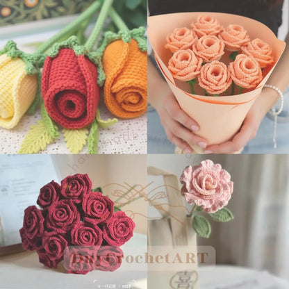 +200 flower designs crochet pattern - instant download
