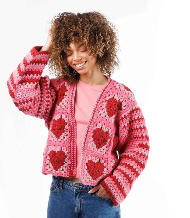 Red Heart Crochet Party Hearty Cardi Crochet Pattern